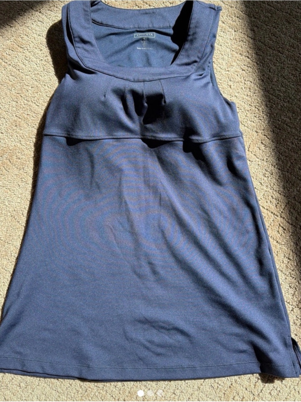 Athleta Dark Navy Scoop Neck Tank with Built-In Shelf Bra